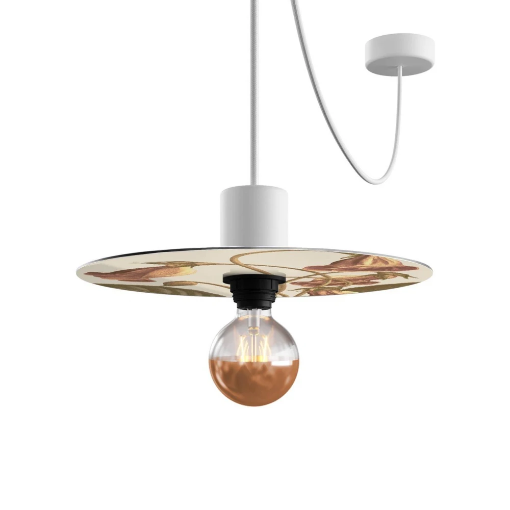 Καπέλο λάμπας Ellepì mini με λουλουδένια σχέδια 'Blossom Haven', διάμετρος 24 εκατοστά - Κατασκευή στην Ιταλία - Βοτανική Γλωξινία - Creative Cables