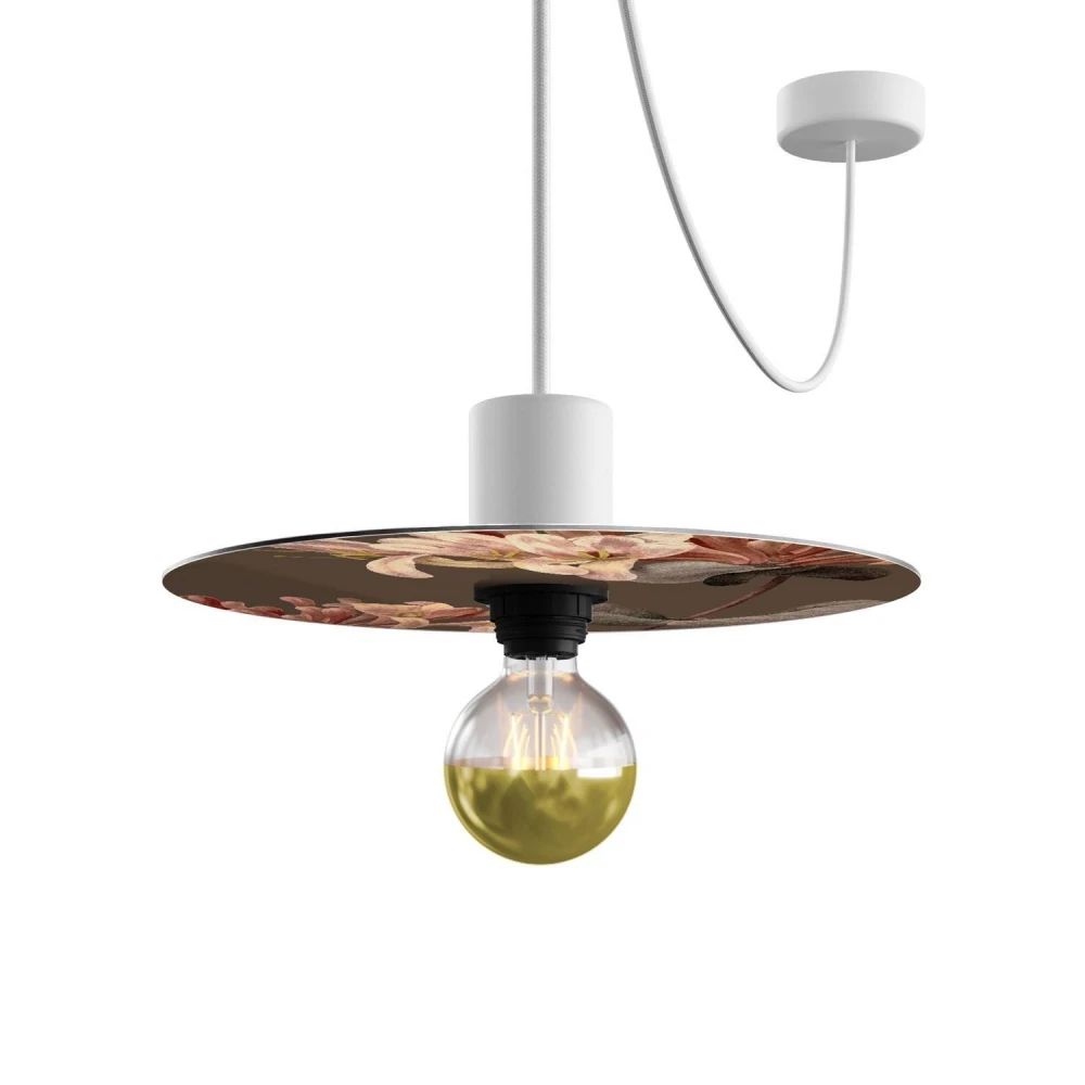 Καπέλο λάμπας Ellepì mini με λουλουδένια σχέδια 'Blossom Haven', διάμετρος 24 εκατοστά - Κατασκευή στην Ιταλία - Βοτανική Λονίκερα - Creative Cables