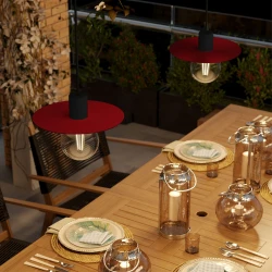 Mini Ellepi 'Solid Color' Μεταλλικό Πιάτο για κρεμαστό φωτιστικό, Διάμετρος 24 cm, Made in Italy - Γυαλιστερό Κόκκινο - Κόκκινο Ματ - Creative Cables