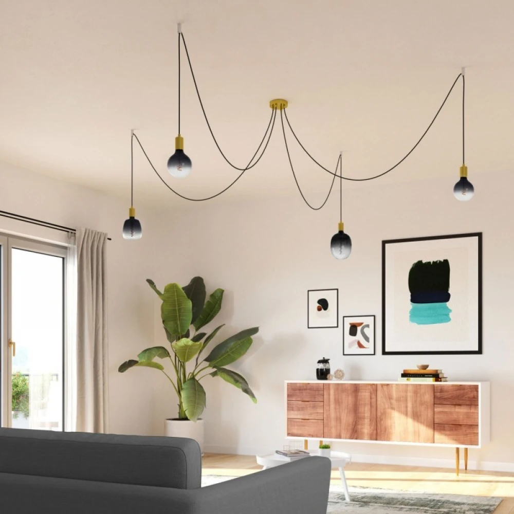 LED Λαμπτήρας Γλόμπος G125 Δίχρωμο Φυμέ Dark Shadow, σειρά Pastel, με Σπιράλ Νήμα Filament 4W E27 Dimmable 1900K - Creative Cables