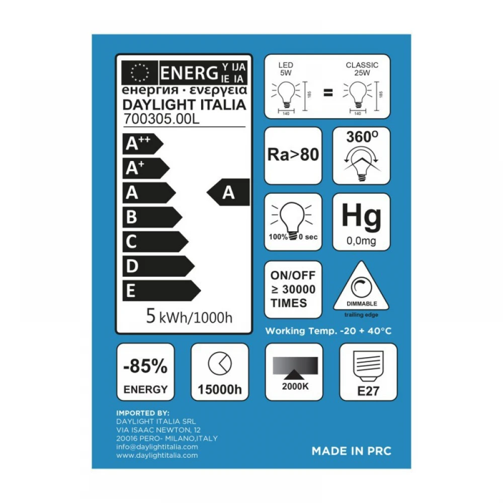 LED Λαμπτήρας Γλόμπος G145 Φυσητό Γυαλί με εξογκώματα Μελί σπιράλ νήμα 5W E27 2000Κ Dimmable - Creative Cables