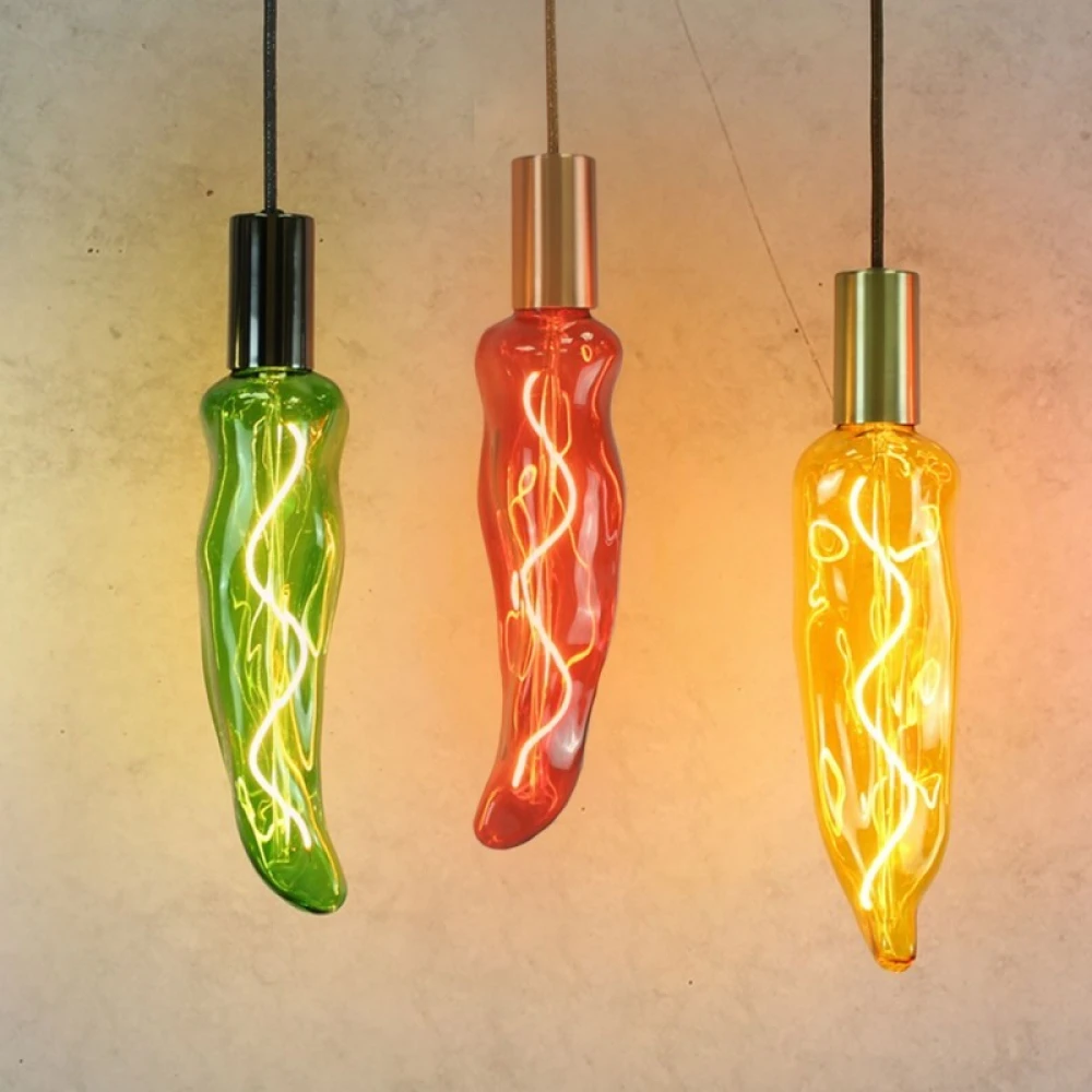 LED Λαμπτήρας Κόκκινη Πιπεριά, σειρά Kitchen, με Σπιράλ Νήμα Filament 5W E27 Dimmable 1000K - Creative Cables