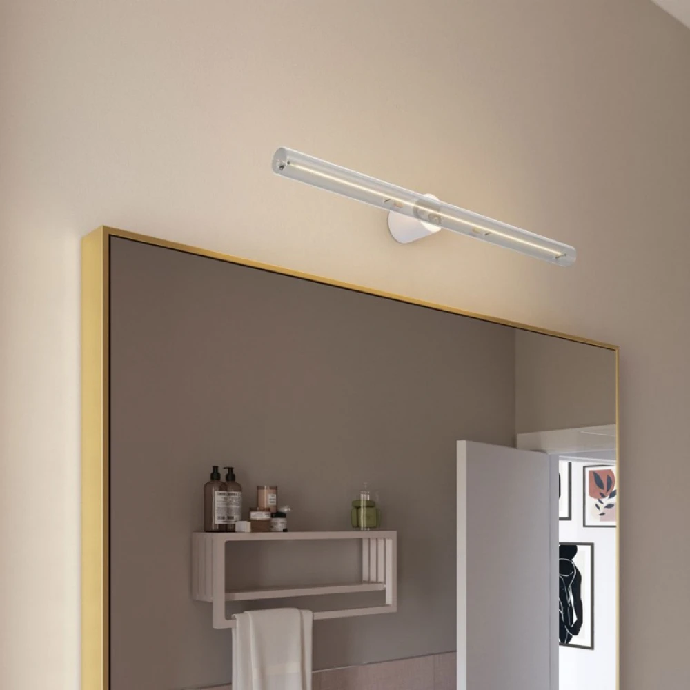 Γραμμικό Φωτιστικό για Τοίχο ή Οροφή Esse14 με S14d υποδοχη για γραμμική λάμπα linestra - Αδιάβροχο IP44 - ΛΕΥΚΟ - Creative Cables