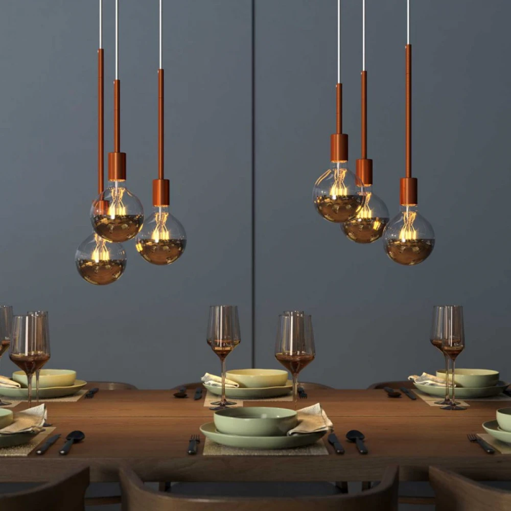 Σωληνάκι προέκτασης μεταλλικό για φωτιστικά Χάλκινο Αντικέ 25cm Creative Cables