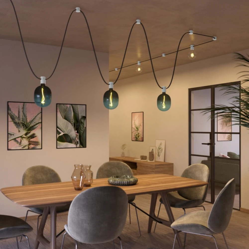 Ξύλινο Εξάρτημα Ντουι E27 Στρόγγυλο DIY για Καλώδιο Γιρλάντας Λευκό - Σειρά Filé - Creative Cables