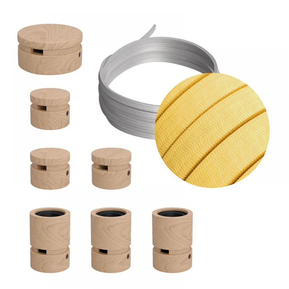 Σύστημα Filé Γιρλάντα Γραμμικό DIY Kit- 5m Καλώδιο Γιρλάντας και 7 Ξύλινα Αξεσουάρ - Creative Cables