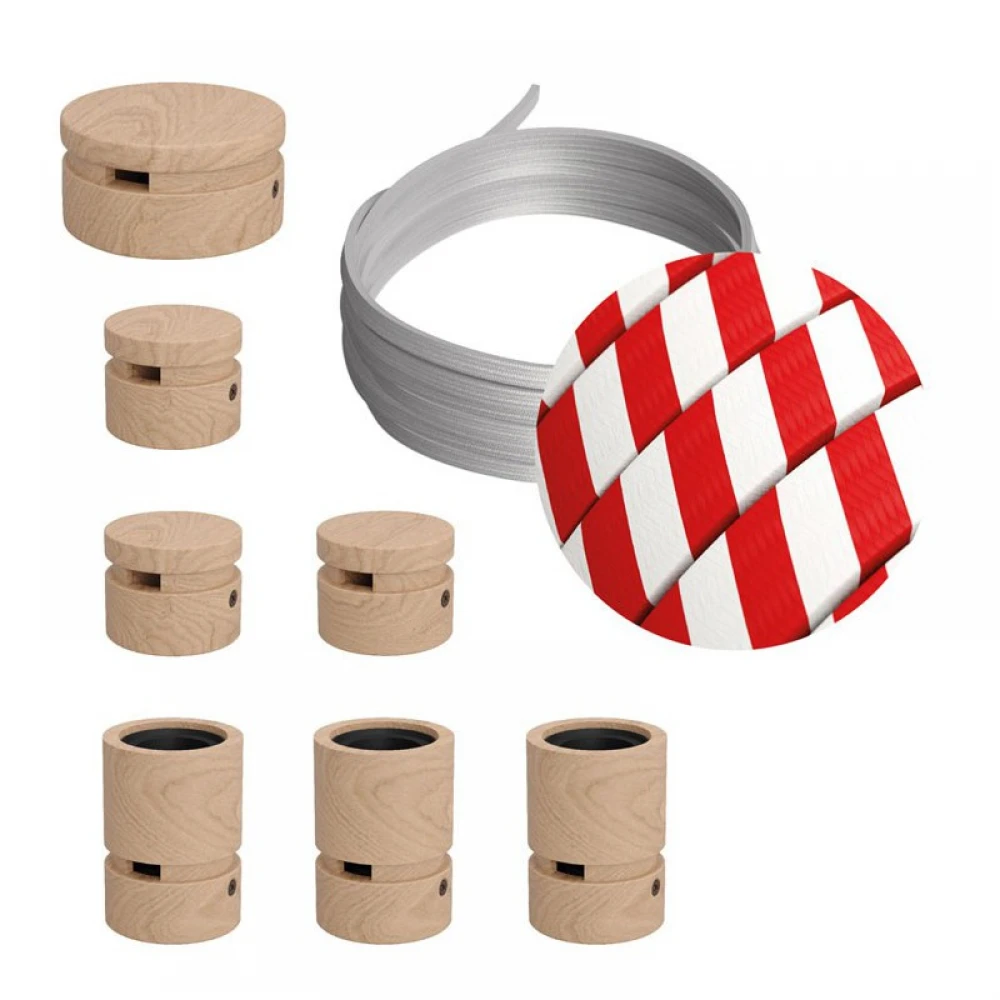 Σύστημα Filé Γιρλάντα Γραμμικό DIY Kit- 5m Καλώδιο Γιρλάντας και 7 Ξύλινα Αξεσουάρ - Creative Cables