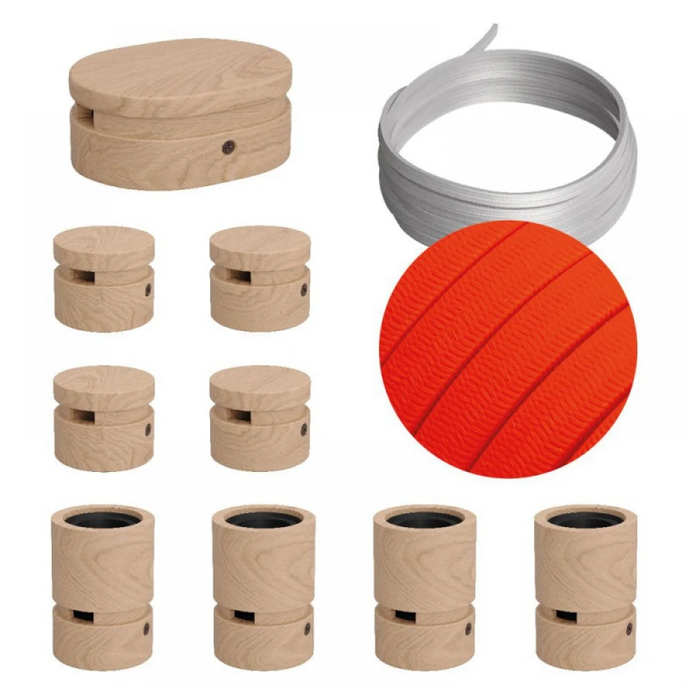 Σύστημα Filé Γιρλάντα Συμμετρικό DIY Kit - 5m Καλώδιο Γιρλάντας και 9 Ξύλινα Αξεσουάρ Εσωτερικού Χώρου - Creative Cables