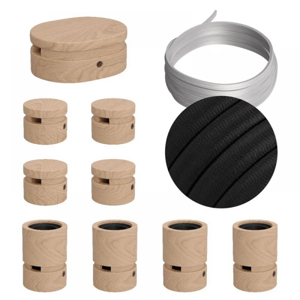 Σύστημα Filé Γιρλάντα Συμμετρικό DIY Kit - 5m Καλώδιο Γιρλάντας και 9 Ξύλινα Αξεσουάρ Εσωτερικού Χώρου - Creative Cables