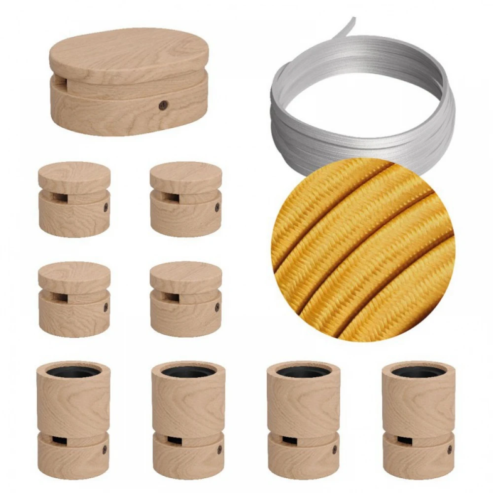 Σύστημα Filé Γιρλάντα Συμμετρικό DIY Kit - 5m Καλώδιο Γιρλάντας και 9 Ξύλινα Αξεσουάρ Εσωτερικού Χώρου - Creative Cables