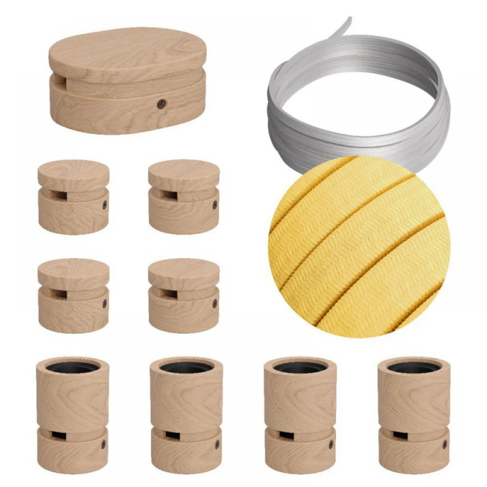 Σύστημα Filé Γιρλάντα Συμμετρικό DIY Kit - 5m Καλώδιο Γιρλάντας και 9 Ξύλινα Αξεσουάρ Εσωτερικού Χώρου - Creative Cables