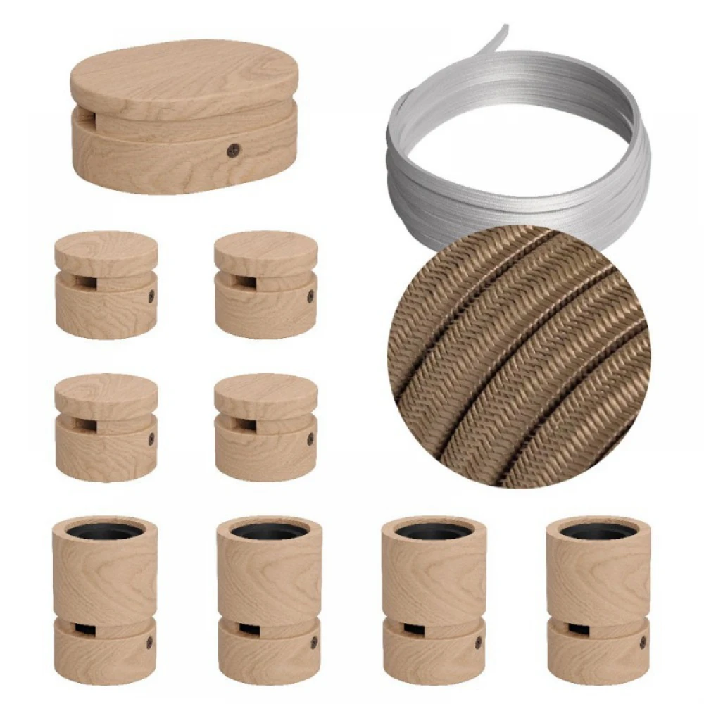 Σύστημα Filé Γιρλάντα Συμμετρικό DIY Kit - 5m Καλώδιο Γιρλάντας και 9 Ξύλινα Αξεσουάρ Εσωτερικού Χώρου - Creative Cables