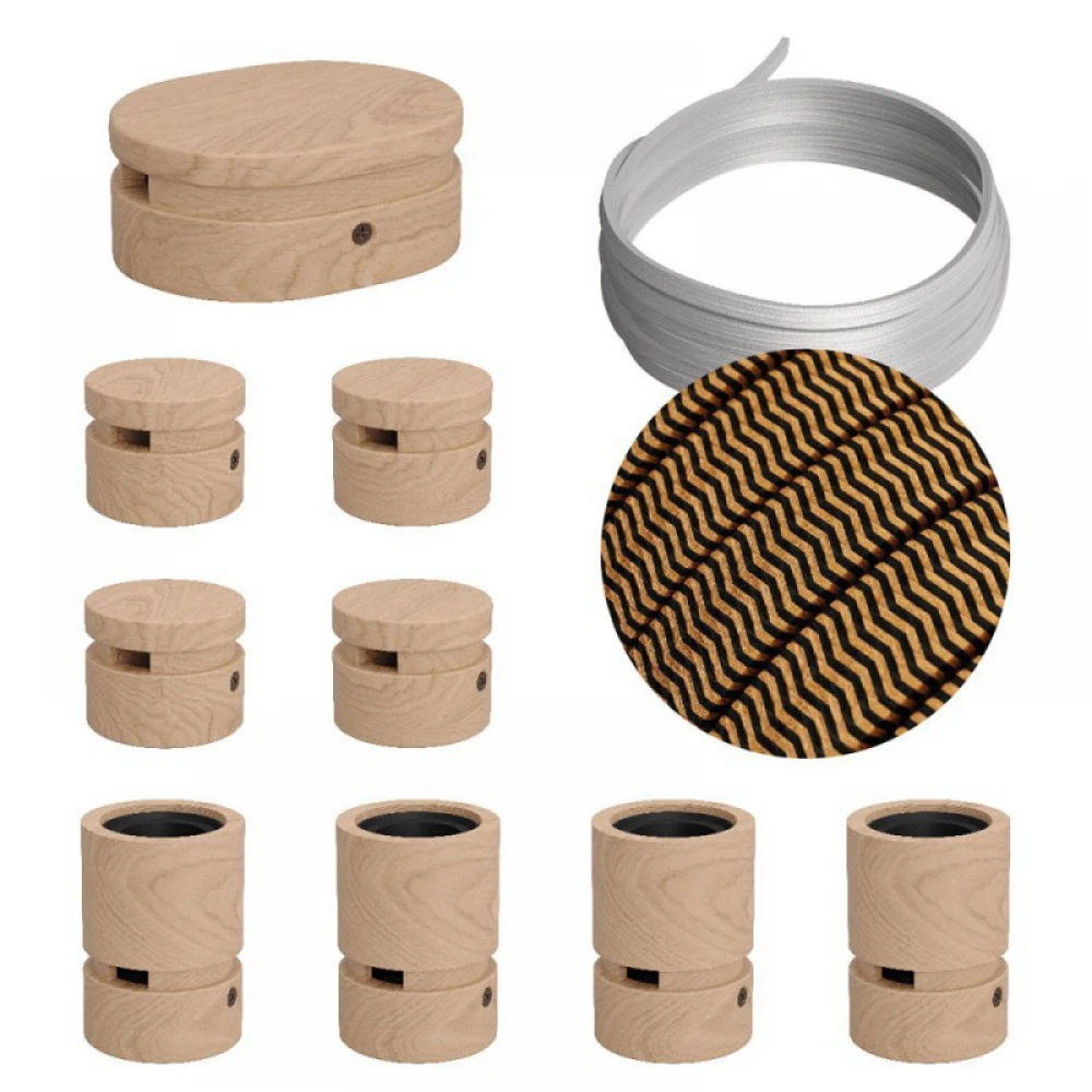 Σύστημα Filé Γιρλάντα Συμμετρικό DIY Kit - 5m Καλώδιο Γιρλάντας και 9 Ξύλινα Αξεσουάρ Εσωτερικού Χώρου - Creative Cables