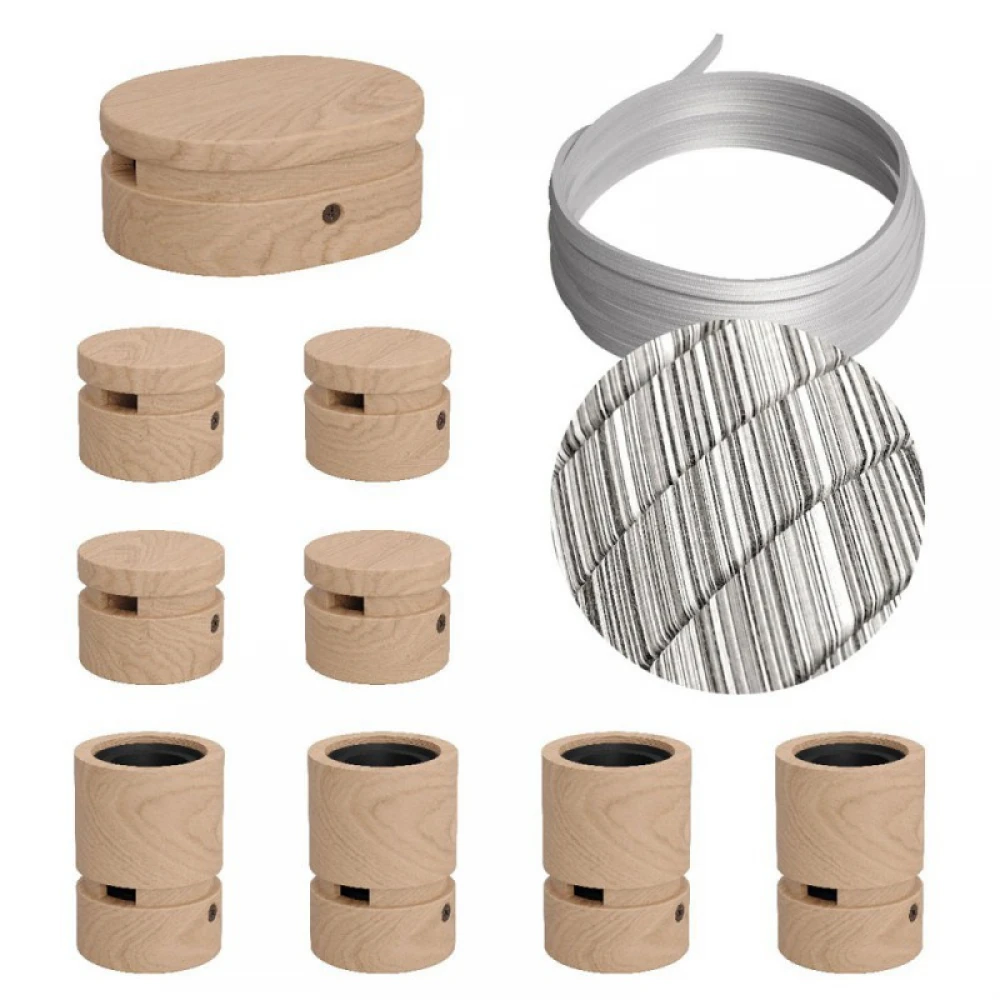 Σύστημα Filé Γιρλάντα Συμμετρικό DIY Kit - 5m Καλώδιο Γιρλάντας και 9 Ξύλινα Αξεσουάρ Εσωτερικού Χώρου - Creative Cables