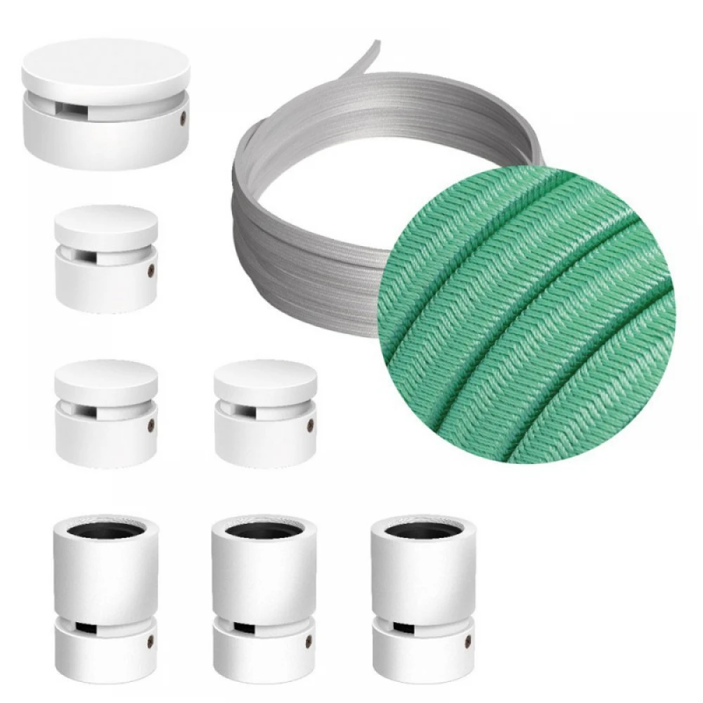 Σύστημα Filé Γιρλάντα Γραμμικό DIY Kit- 5m Καλώδιο Γιρλάντας και 7 Ξύλινα Αξεσουάρ Εσωτερικού Χώρου Λευκά - Creative Cables