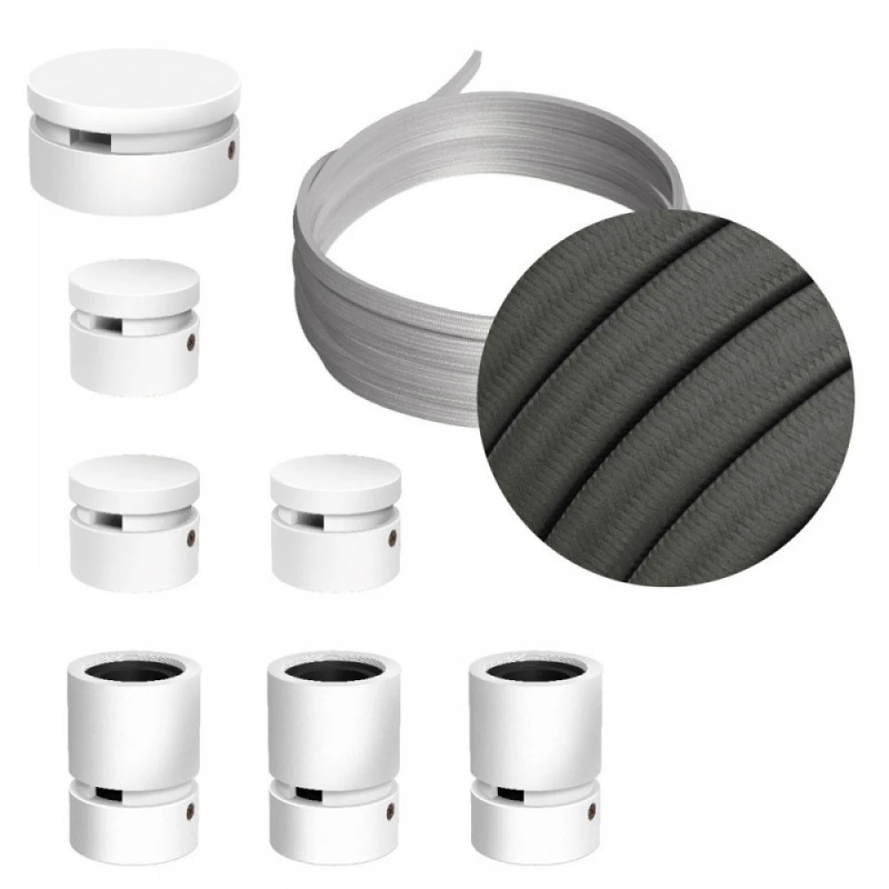 Σύστημα Filé Γιρλάντα Γραμμικό DIY Kit- 5m Καλώδιο Γιρλάντας και 7 Ξύλινα Αξεσουάρ Εσωτερικού Χώρου Λευκά - Creative Cables