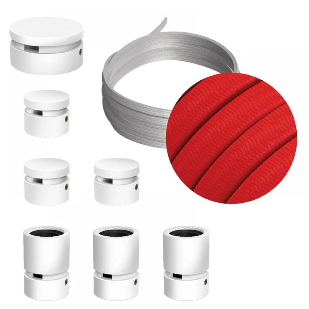 Σύστημα Filé Γιρλάντα Γραμμικό DIY Kit- 5m Καλώδιο Γιρλάντας και 7 Ξύλινα Αξεσουάρ Εσωτερικού Χώρου Λευκά - Creative Cables