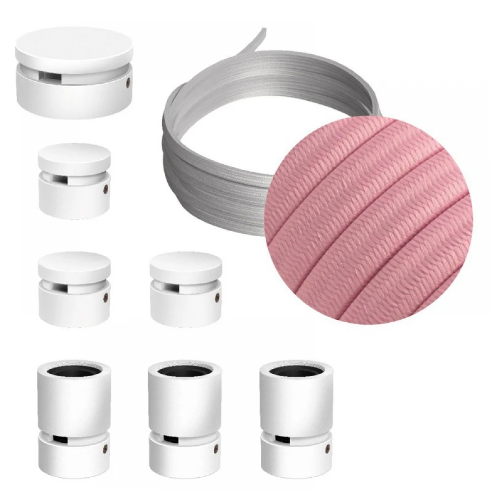 Σύστημα Filé Γιρλάντα Γραμμικό DIY Kit- 5m Καλώδιο Γιρλάντας και 7 Ξύλινα Αξεσουάρ Εσωτερικού Χώρου Λευκά - Creative Cables