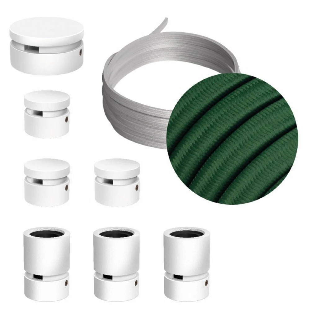 Σύστημα Filé Γιρλάντα Γραμμικό DIY Kit- 5m Καλώδιο Γιρλάντας και 7 Ξύλινα Αξεσουάρ Εσωτερικού Χώρου Λευκά - Creative Cables