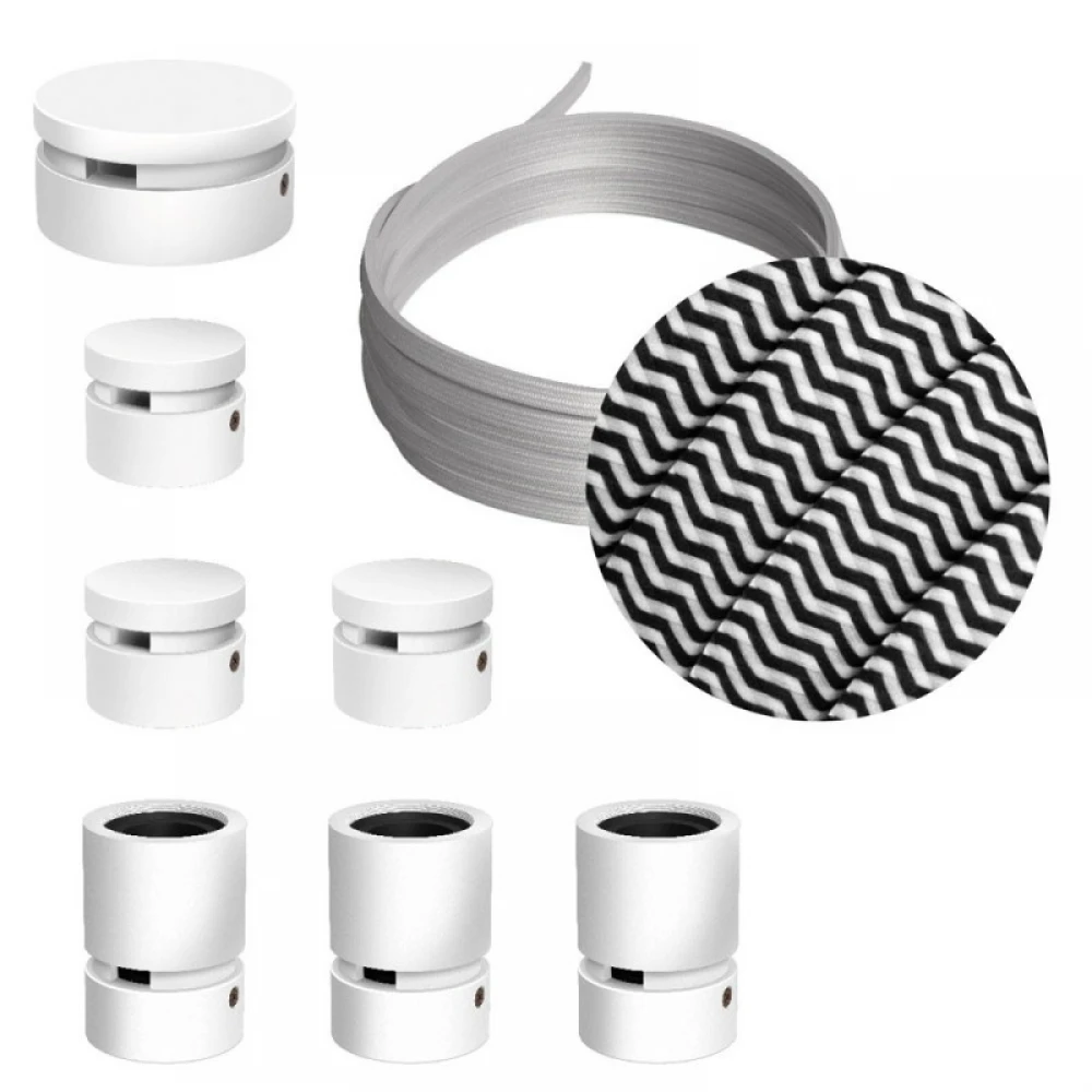 Σύστημα Filé Γιρλάντα Γραμμικό DIY Kit- 5m Καλώδιο Γιρλάντας και 7 Ξύλινα Αξεσουάρ Εσωτερικού Χώρου Λευκά - Creative Cables