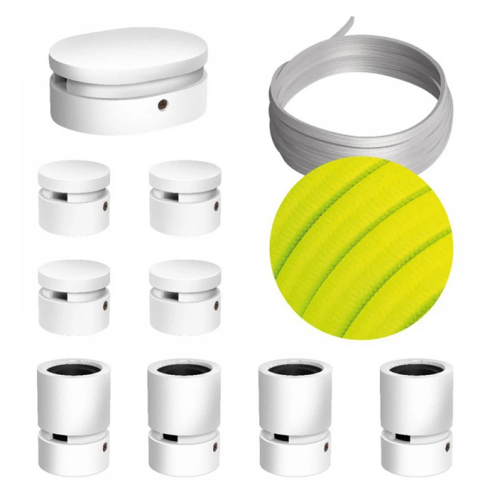 Σύστημα Filé Γιρλάντα Συμμετρικό DIY Kit - 5m Καλώδιο Γιρλάντας και 9 Ξύλινα Αξεσουάρ Εσωτερικού Χώρου Λευκά - Creative Cables