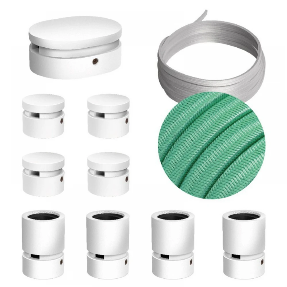 Σύστημα Filé Γιρλάντα Συμμετρικό DIY Kit - 5m Καλώδιο Γιρλάντας και 9 Ξύλινα Αξεσουάρ Εσωτερικού Χώρου Λευκά - Creative Cables