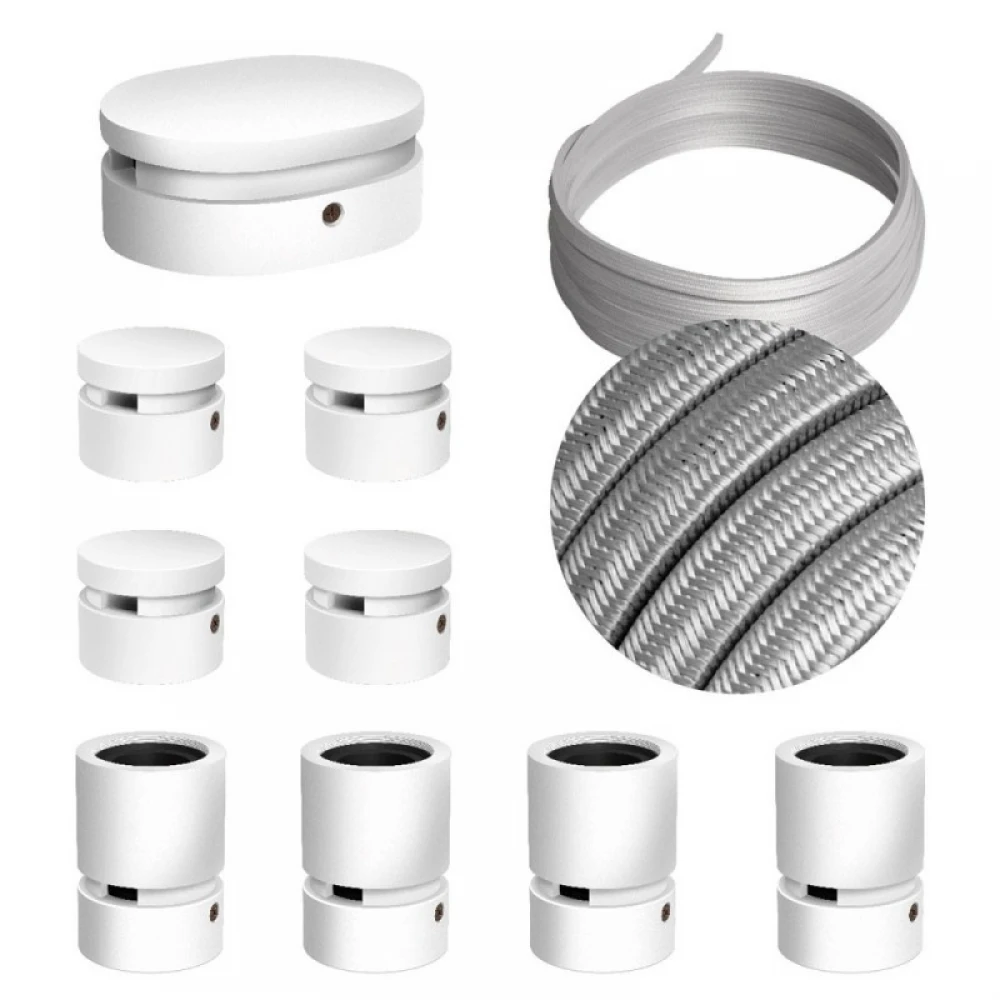 Σύστημα Filé Γιρλάντα Συμμετρικό DIY Kit - 5m Καλώδιο Γιρλάντας και 9 Ξύλινα Αξεσουάρ Εσωτερικού Χώρου Λευκά - Creative Cables