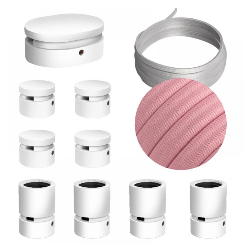 Σύστημα Filé Γιρλάντα Συμμετρικό DIY Kit - 5m Καλώδιο Γιρλάντας και 9 Ξύλινα Αξεσουάρ Εσωτερικού Χώρου Λευκά - Creative Cables