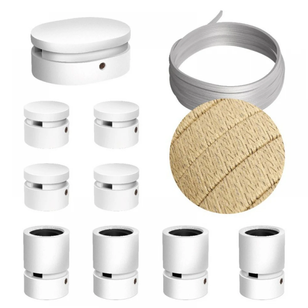 Σύστημα Filé Γιρλάντα Συμμετρικό DIY Kit - 5m Καλώδιο Γιρλάντας και 9 Ξύλινα Αξεσουάρ Εσωτερικού Χώρου Λευκά - Creative Cables