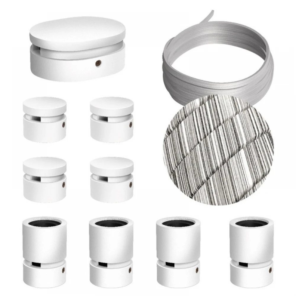 Σύστημα Filé Γιρλάντα Συμμετρικό DIY Kit - 5m Καλώδιο Γιρλάντας και 9 Ξύλινα Αξεσουάρ Εσωτερικού Χώρου Λευκά - Creative Cables