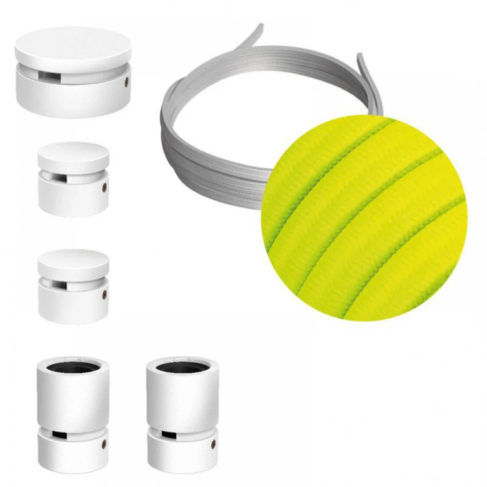 Σύστημα Filé Γιρλάντα Ζιγκ-Ζαγκ Wiggle DIY Kit - 3m Καλώδιο Γιρλάντας Και 5 Ξύλινα Αξεσουάρ Εσωτερικού χώρου Λευκά - Creative Cables