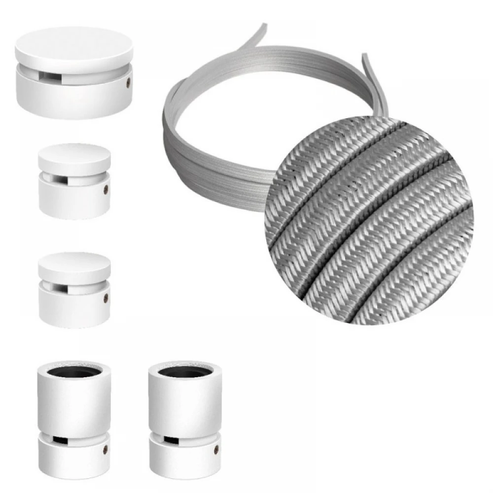 Σύστημα Filé Γιρλάντα Ζιγκ-Ζαγκ Wiggle DIY Kit - 3m Καλώδιο Γιρλάντας Και 5 Ξύλινα Αξεσουάρ Εσωτερικού χώρου Λευκά - Creative Cables