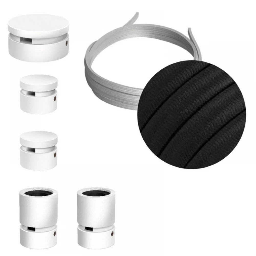 Σύστημα Filé Γιρλάντα Ζιγκ-Ζαγκ Wiggle DIY Kit - 3m Καλώδιο Γιρλάντας Και 5 Ξύλινα Αξεσουάρ Εσωτερικού χώρου Λευκά - Creative Cables