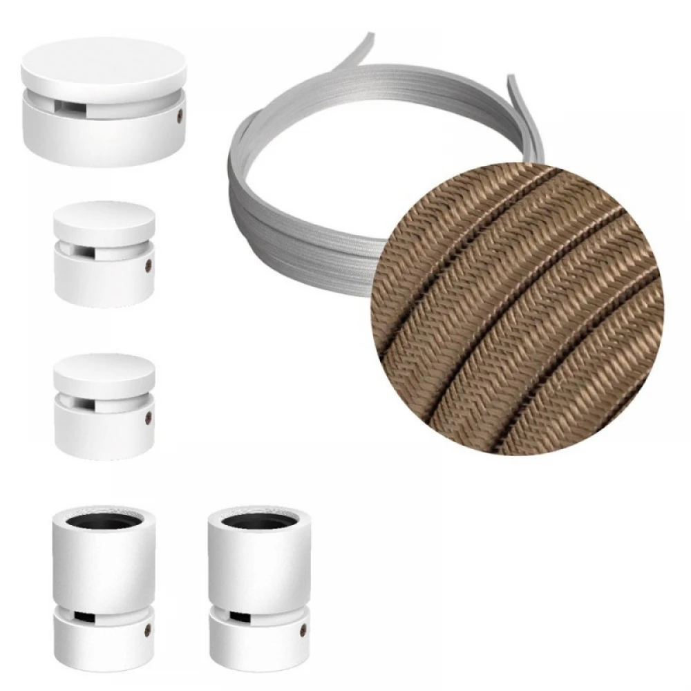 Σύστημα Filé Γιρλάντα Ζιγκ-Ζαγκ Wiggle DIY Kit - 3m Καλώδιο Γιρλάντας Και 5 Ξύλινα Αξεσουάρ Εσωτερικού χώρου Λευκά - Creative Cables