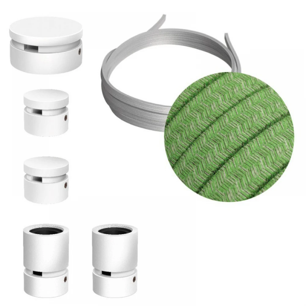 Σύστημα Filé Γιρλάντα Ζιγκ-Ζαγκ Wiggle DIY Kit - 3m Καλώδιο Γιρλάντας Και 5 Ξύλινα Αξεσουάρ Εσωτερικού χώρου Λευκά - Creative Cables