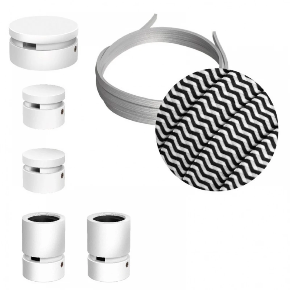 Σύστημα Filé Γιρλάντα Ζιγκ-Ζαγκ Wiggle DIY Kit - 3m Καλώδιο Γιρλάντας Και 5 Ξύλινα Αξεσουάρ Εσωτερικού χώρου Λευκά - Creative Cables