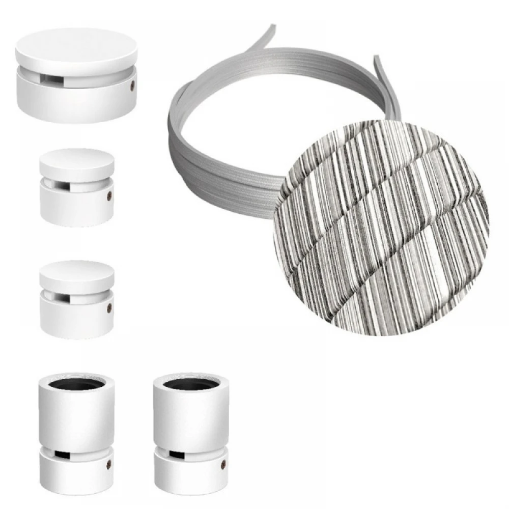 Σύστημα Filé Γιρλάντα Ζιγκ-Ζαγκ Wiggle DIY Kit - 3m Καλώδιο Γιρλάντας Και 5 Ξύλινα Αξεσουάρ Εσωτερικού χώρου Λευκά - Creative Cables
