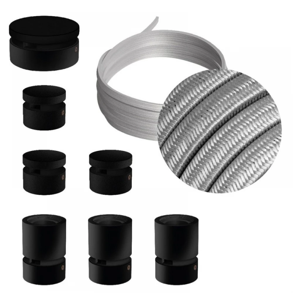 Σύστημα Filé Γιρλάντα Γραμμικό DIY Kit- 5m Καλώδιο Γιρλάντας και 7 Ξύλινα Αξεσουάρ Εσωτερικού Χώρου Μαύρα - Creative Cables