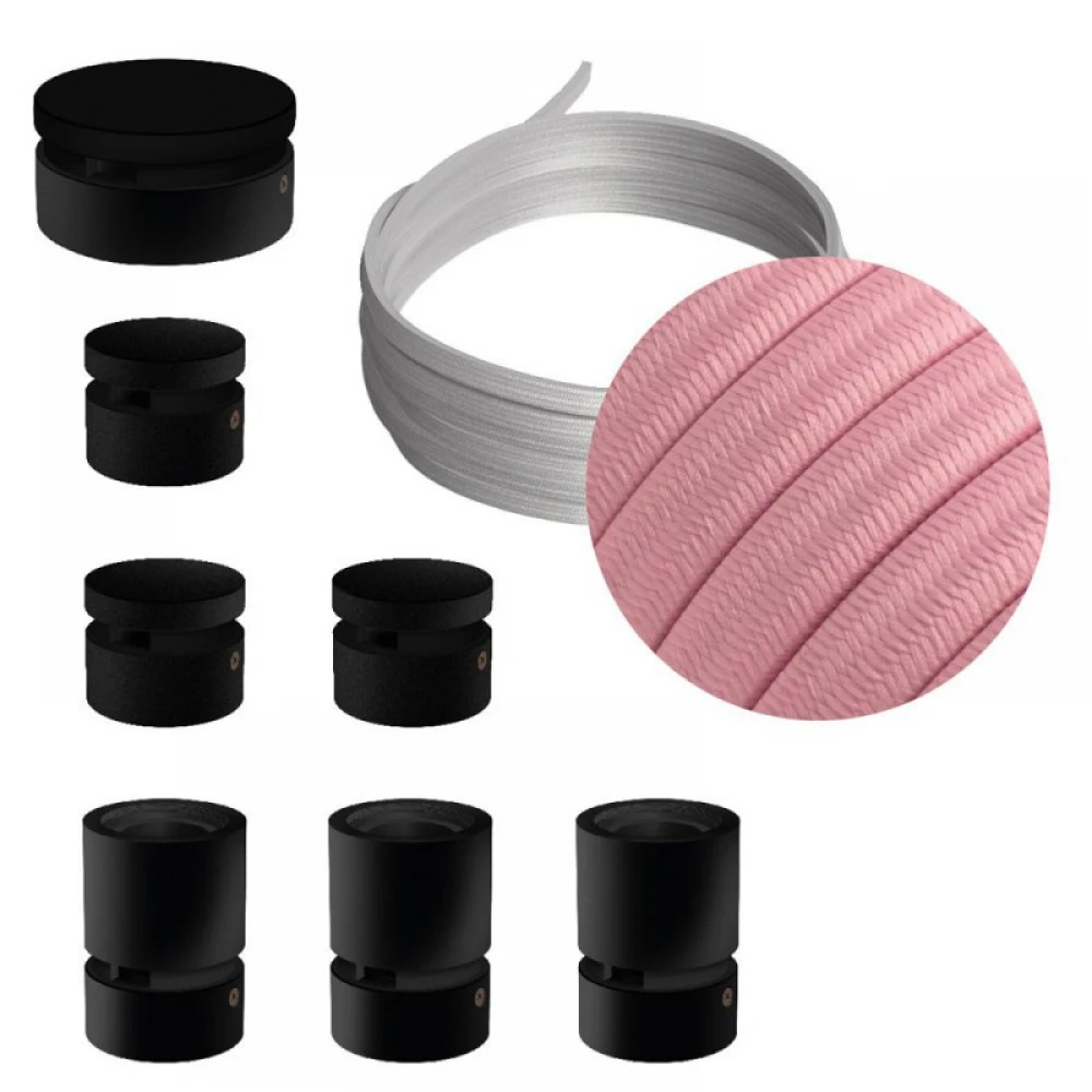 Σύστημα Filé Γιρλάντα Γραμμικό DIY Kit- 5m Καλώδιο Γιρλάντας και 7 Ξύλινα Αξεσουάρ Εσωτερικού Χώρου Μαύρα - Creative Cables