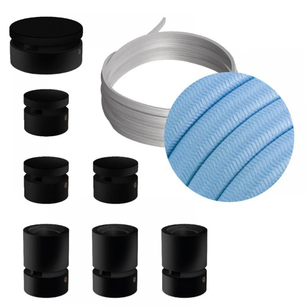 Σύστημα Filé Γιρλάντα Γραμμικό DIY Kit- 5m Καλώδιο Γιρλάντας και 7 Ξύλινα Αξεσουάρ Εσωτερικού Χώρου Μαύρα - Creative Cables