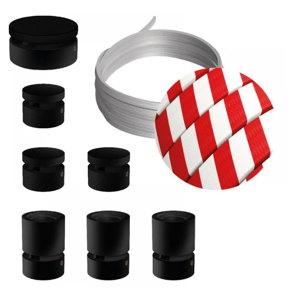 Σύστημα Filé Γιρλάντα Γραμμικό DIY Kit- 5m Καλώδιο Γιρλάντας και 7 Ξύλινα Αξεσουάρ Εσωτερικού Χώρου Μαύρα - Creative Cables