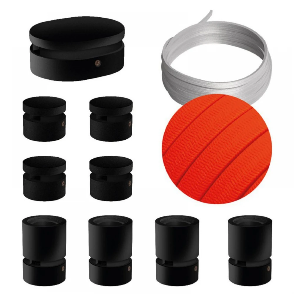 Σύστημα Filé Γιρλάντα Συμμετρικό DIY Kit - 5m Καλώδιο Γιρλάντας και 9 Ξύλινα Αξεσουάρ Εσωτερικού Χώρου Μαύρα - Creative Cables