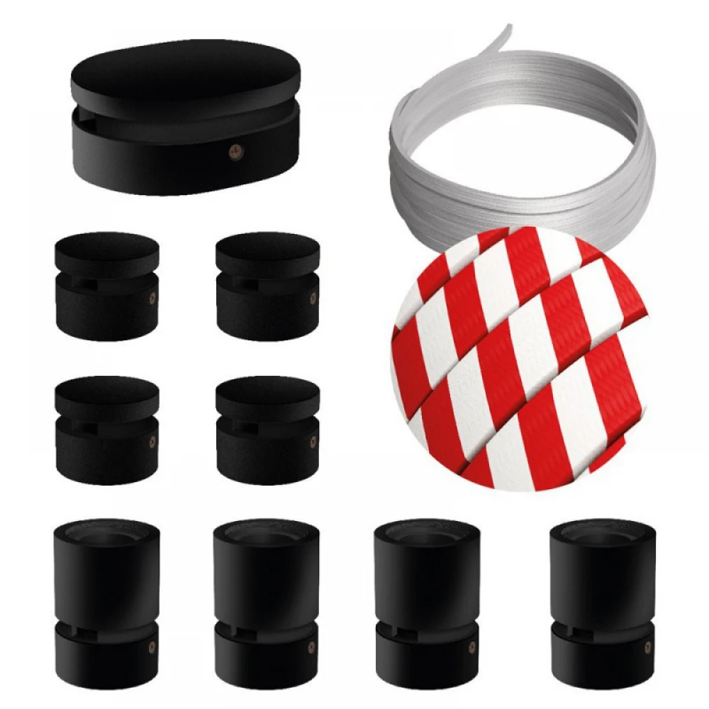 Σύστημα Filé Γιρλάντα Συμμετρικό DIY Kit - 5m Καλώδιο Γιρλάντας και 9 Ξύλινα Αξεσουάρ Εσωτερικού Χώρου Μαύρα - Creative Cables