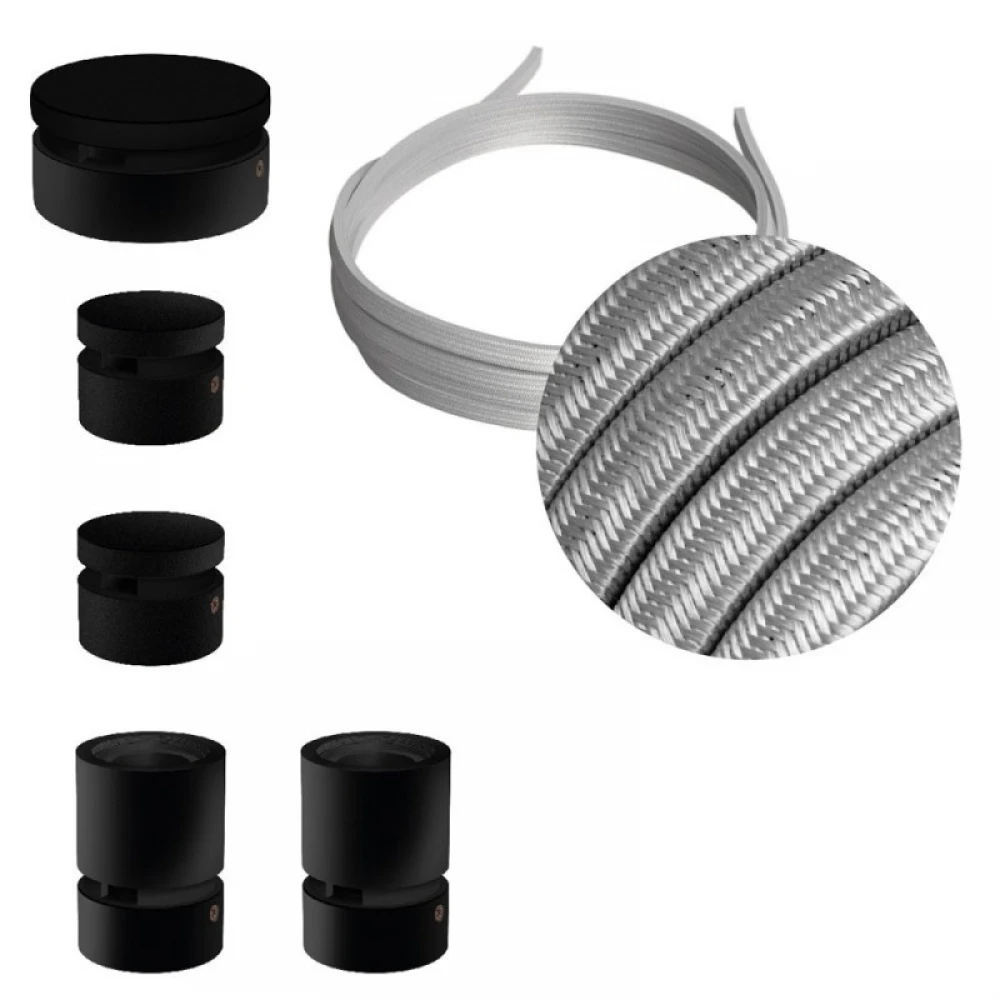 Σύστημα Filé Γιρλάντα Ζιγκ-Ζαγκ Wiggle DIY Kit - 3m Καλώδιο Γιρλάντας Και 5 Ξύλινα Αξεσουάρ Εσωτερικού χώρου Μαύρα - Creative Cables