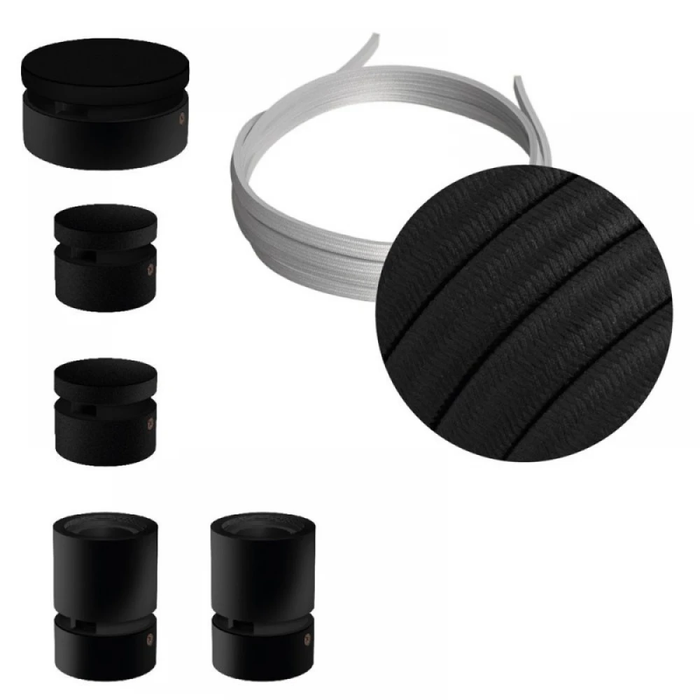 Σύστημα Filé Γιρλάντα Ζιγκ-Ζαγκ Wiggle DIY Kit - 3m Καλώδιο Γιρλάντας Και 5 Ξύλινα Αξεσουάρ Εσωτερικού χώρου Μαύρα - Creative Cables