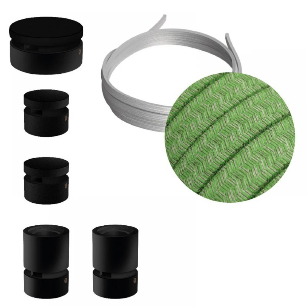 Σύστημα Filé Γιρλάντα Ζιγκ-Ζαγκ Wiggle DIY Kit - 3m Καλώδιο Γιρλάντας Και 5 Ξύλινα Αξεσουάρ Εσωτερικού χώρου Μαύρα - Creative Cables