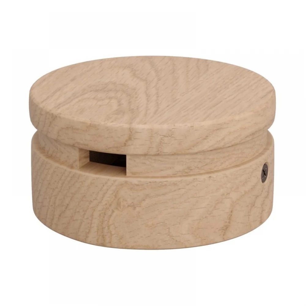 Ξύλινο Εξάρτημα Ροζέτα Στρογγυλή DIY για Καλώδιο Γιρλάντας Neutral - Σειρά Filé - Creative Cables