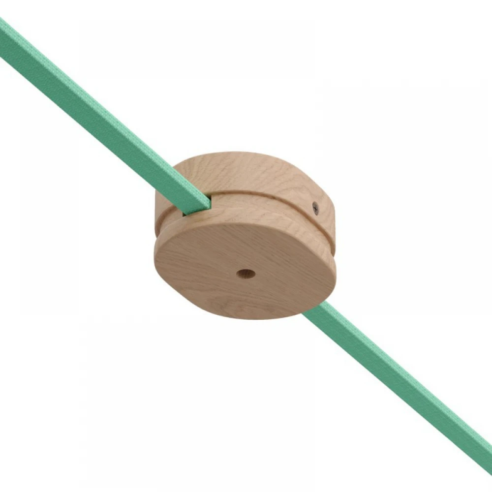 Ξύλινο Εξάρτημα Ροζέτα Οβάλ DIY με 1 Τρύπα στο Κέντρο και 2 Τρύπες στο Πλάι για Καλώδιο Γιρλάντας - Σειρά Filé - Creative Cables