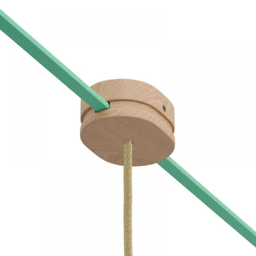 Ξύλινο Εξάρτημα Ροζέτα Οβάλ DIY με 1 Τρύπα στο Κέντρο και 2 Τρύπες στο Πλάι για Καλώδιο Γιρλάντας - Σειρά Filé - Creative Cables