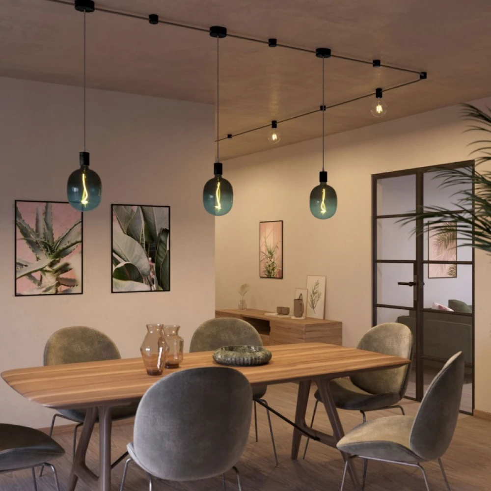 Ξύλινο Εξάρτημα Ροζέτα Οβάλ DIY με 1 Τρύπα στο Κέντρο και 2 Τρύπες στο Πλάι για Καλώδιο Γιρλάντας Μαύρο - Σειρά Filé - Creative Cables